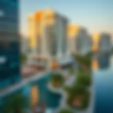 Architectural Elegance of Damac Canal Crown Aerial view showcasing the architectural elegance of Damac Canal Crown