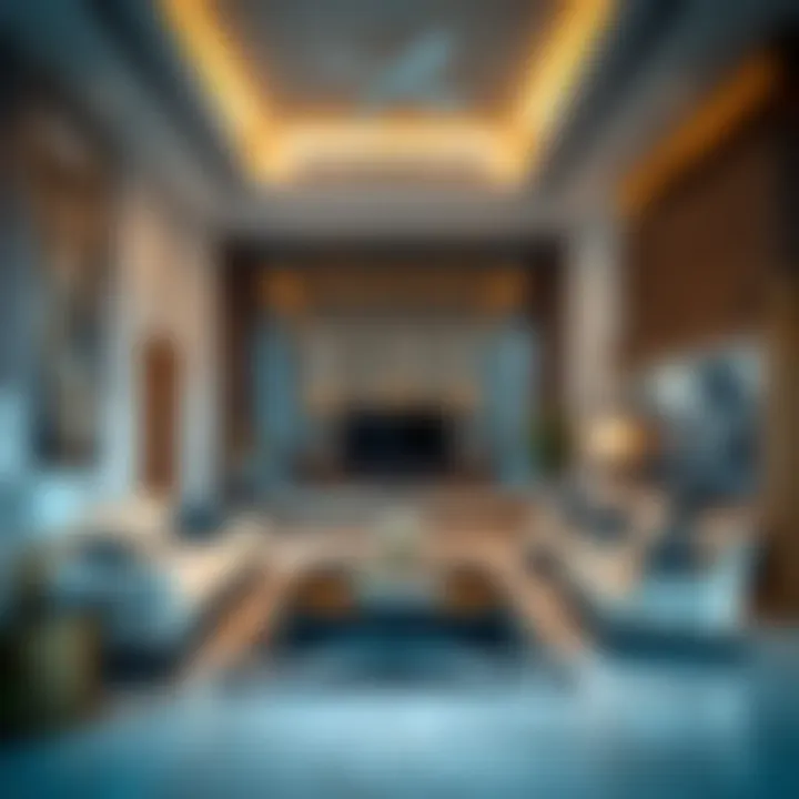 Luxury Interior of Damac Canal Crown Luxurious interior design of a living space in Damac Canal Crown