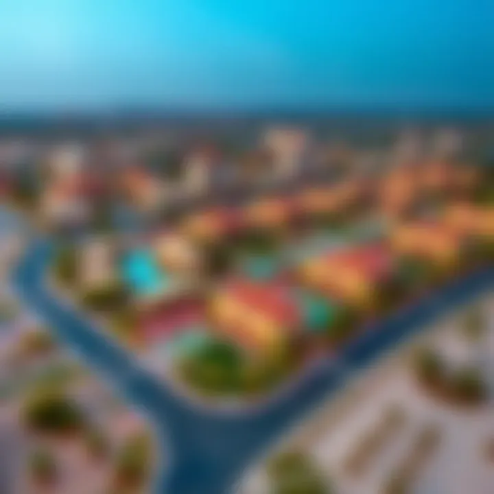 Aerial view of Damac Hills 2 showcasing the community layout