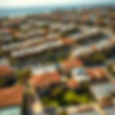 Community Layout of Danube Townhouses Aerial view of Danube Townhouses highlighting community layout