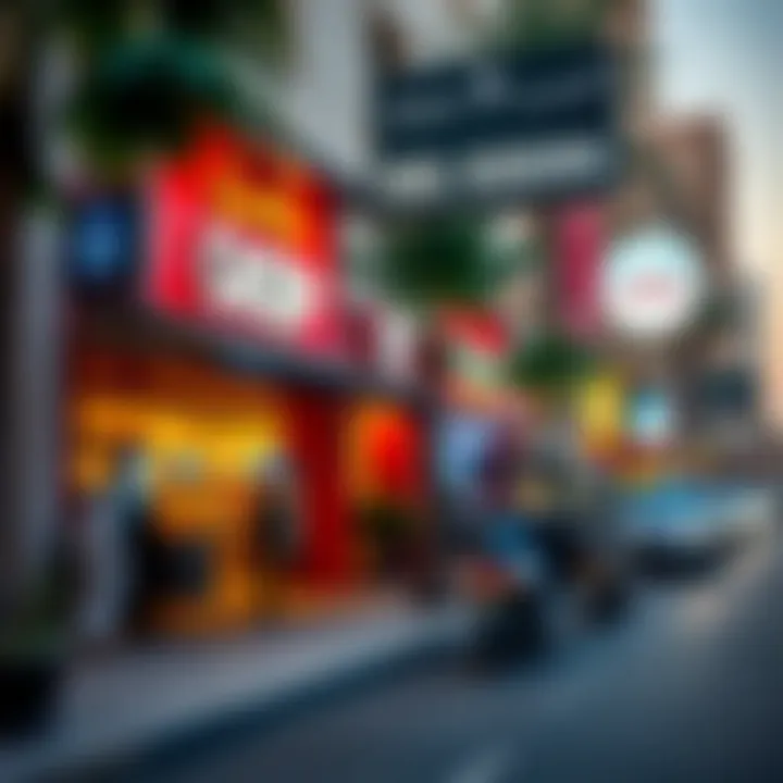 Street view highlighting vibrant local amenities in Dar Al Karama