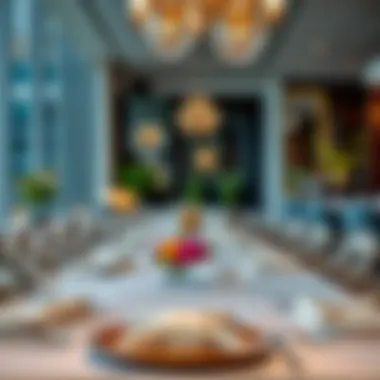 Elegant Dining Experience at The Walk An exquisite table setting at a high-end restaurant within The Walk
