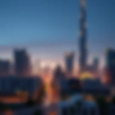 Dubai Skyline Highlighting Rental Opportunities A bustling Dubai skyline with residential buildings