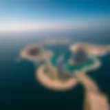 Aerial view of Palm Jumeirah showcasing its iconic shape