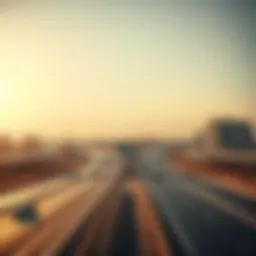 Scenic view of the highway connecting Dubai and Abu Dhabi