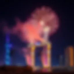 Spectacular fireworks display over the Dubai Frame