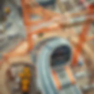 Aerial view of the Dubai Metro construction site showcasing modern engineering.