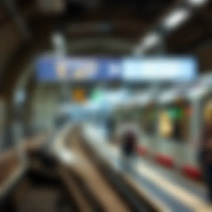 A bustling Dubai Metro station during peak hours