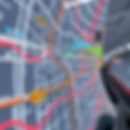 A map highlighting the Dubai Metro routes