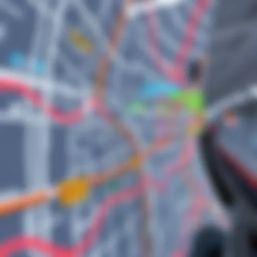 A map highlighting the Dubai Metro routes