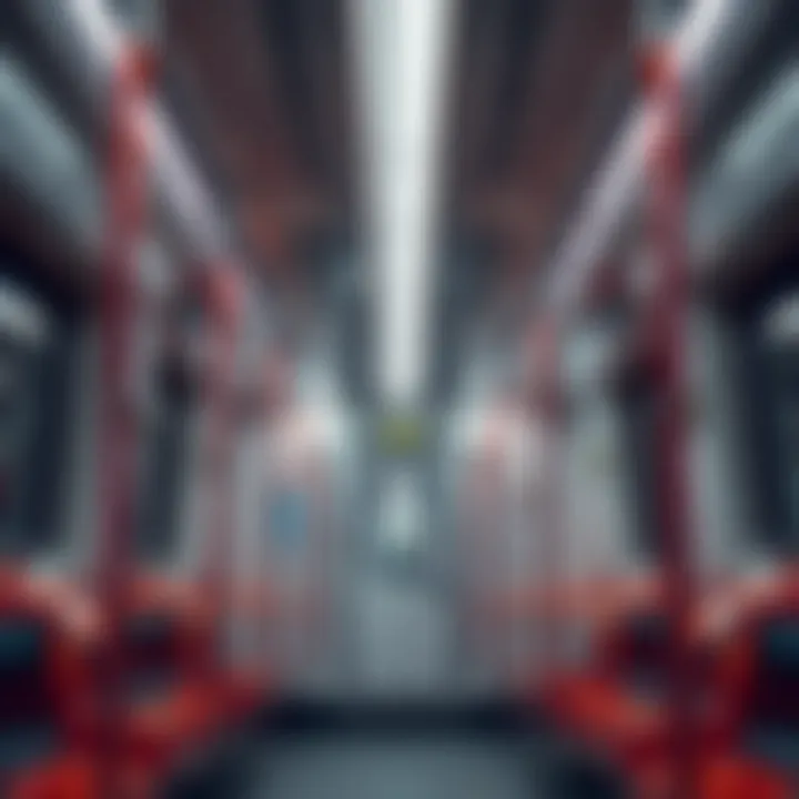 Interior view of a Dubai Metro train showcasing its design