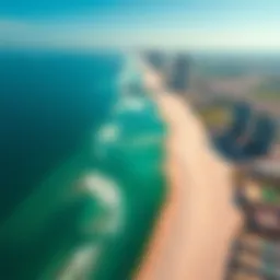 Aerial view of the Emaar Beachfront development showcasing the coastline