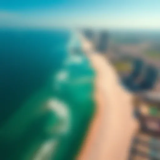 Aerial view of the Emaar Beachfront development showcasing the coastline