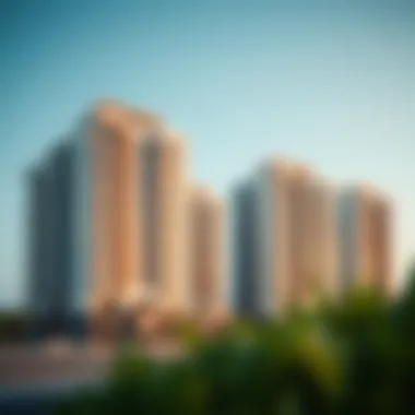 Luxurious residential buildings within the Emaar Beachfront community