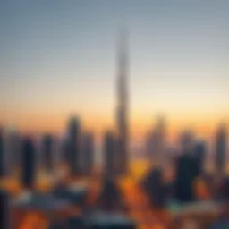 Stunning view of Dubai's skyline at dusk highlighting iconic high-rise structures
