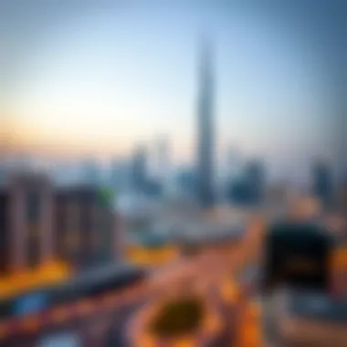 Panoramic view of Dubai skyline featuring Exchange Tower