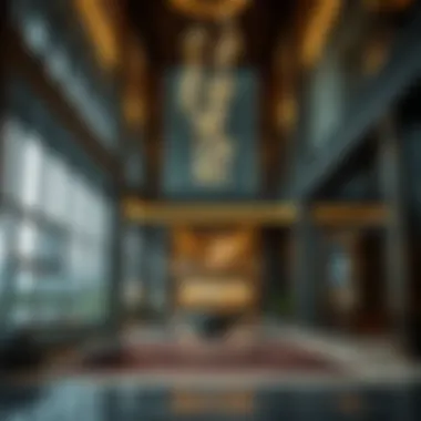 Interior lobby of Exchange Tower displaying contemporary design elements