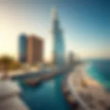Luxury beachfront view of Address Hotel JBR