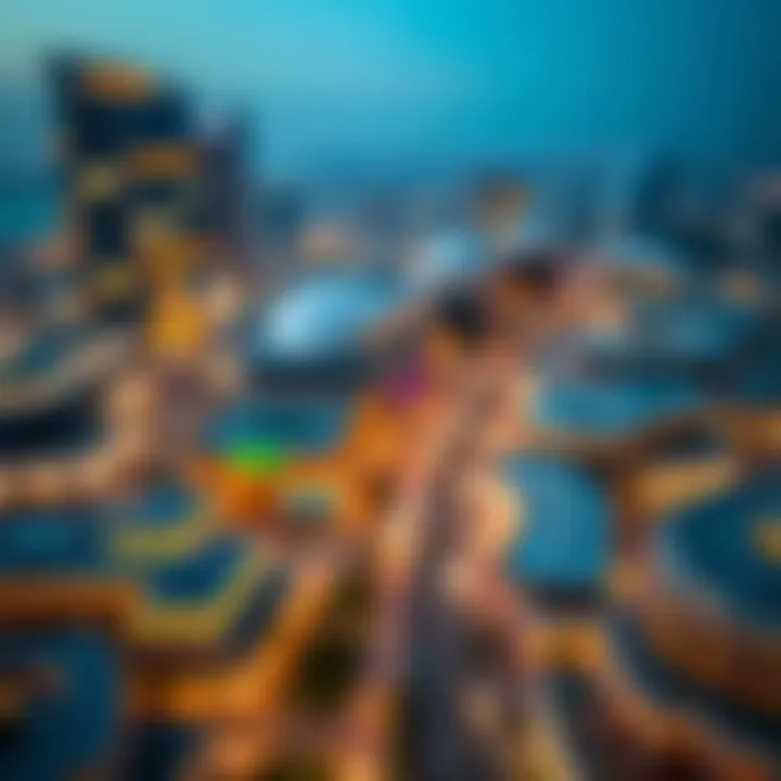 A panoramic view of Dubai's Opera District highlighting its strategic significance