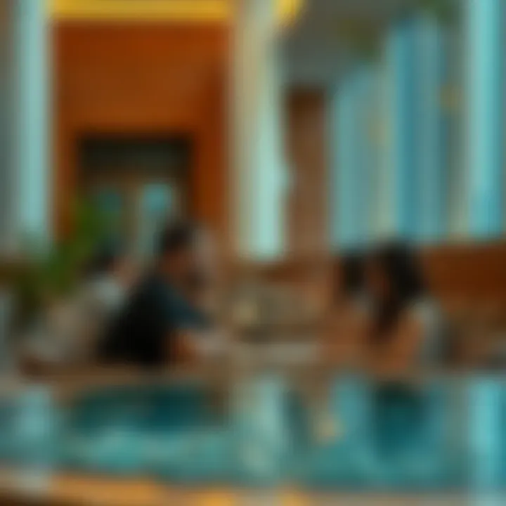 Guests enjoying amenities at a budget hotel