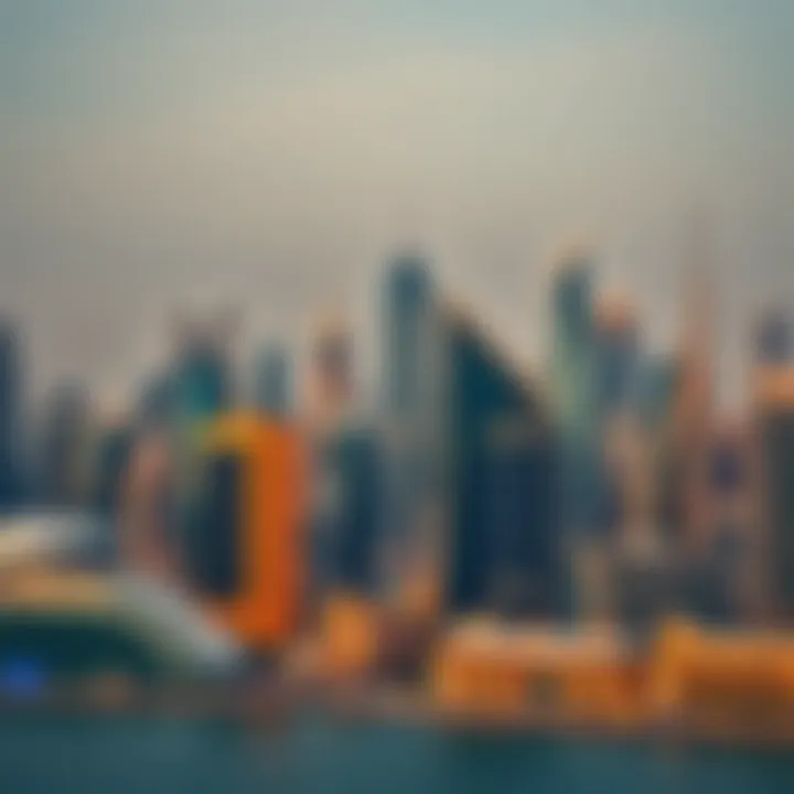 Dubai Skyline: A Visual Symphony of Architecture A stunning skyline view of Dubai showcasing iconic buildings