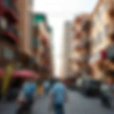 Vibrant street scene in Bur Dubai highlighting local attractions