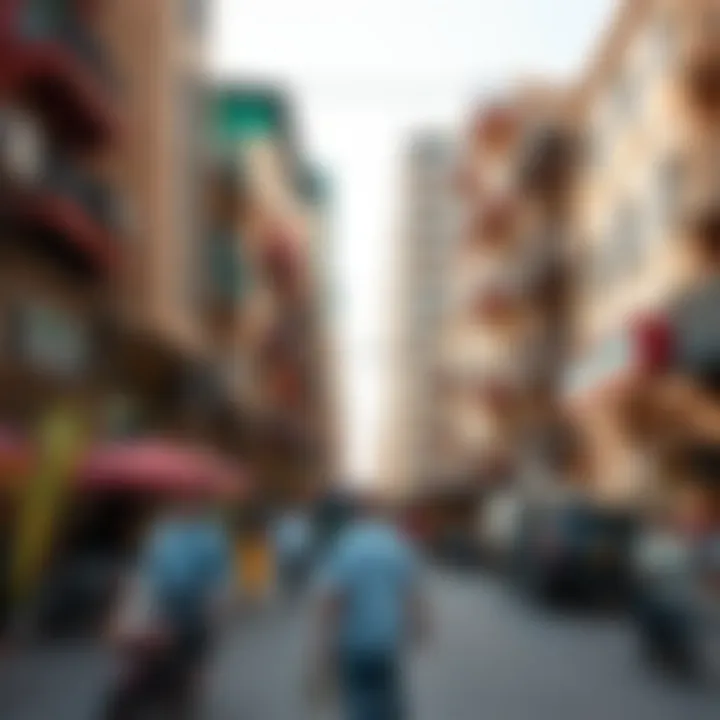 Vibrant street scene in Bur Dubai highlighting local attractions