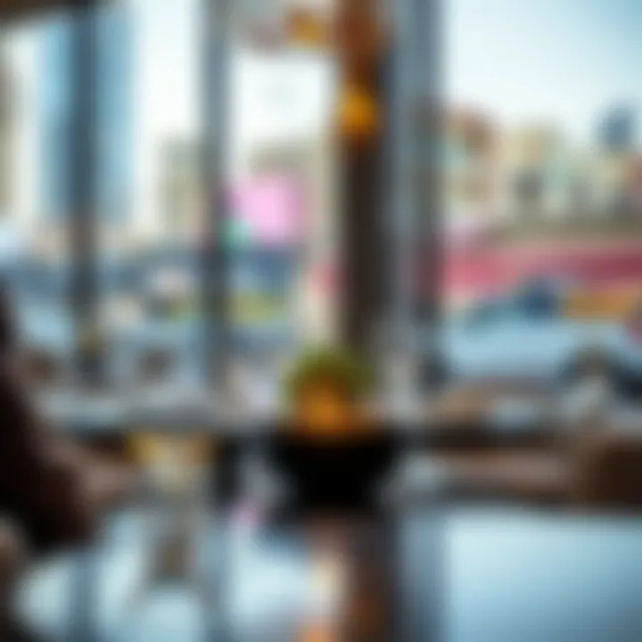 Dining Experience in Al Barsha A table set at a trendy café in Al Barsha, showcasing the local dining culture