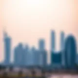 A stunning skyline view of الكترا Abu Dhabi featuring modern architecture