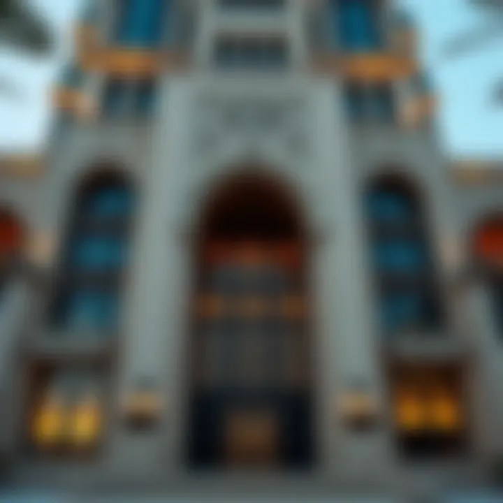 Architectural Marvel in Dubai Stunning architectural facade of فندق الوحده جراند ميلينيوم