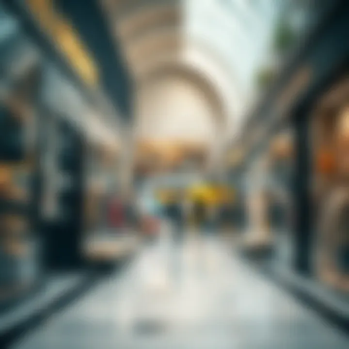 Shopping scene showcasing various stores at العين سيتي سنتر