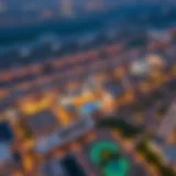 Stunning aerial view of العين دبي showcasing its unique architecture and layout