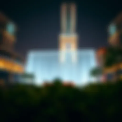 Stunning view of Dubai Mall waterfalls illuminated at night