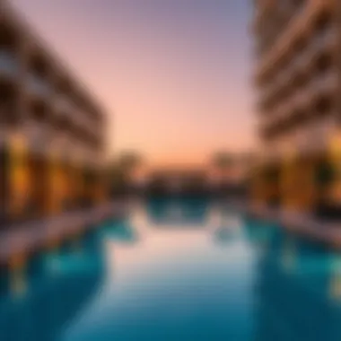 Luxurious Pool Area at Beach Towers A luxurious swimming pool area at Beach Towers, highlighting lifestyle amenities