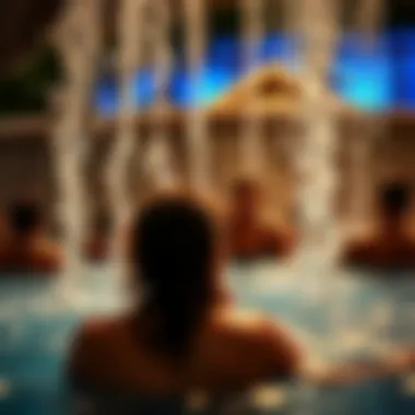 Visitors enjoying an interactive water attraction, highlighting the engagement and excitement