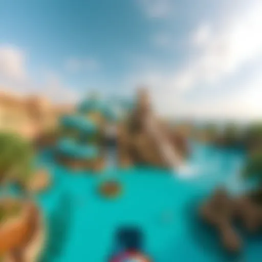 A panoramic view of the Aquaventure Waterpark showcasing its thrilling water slides and attractions