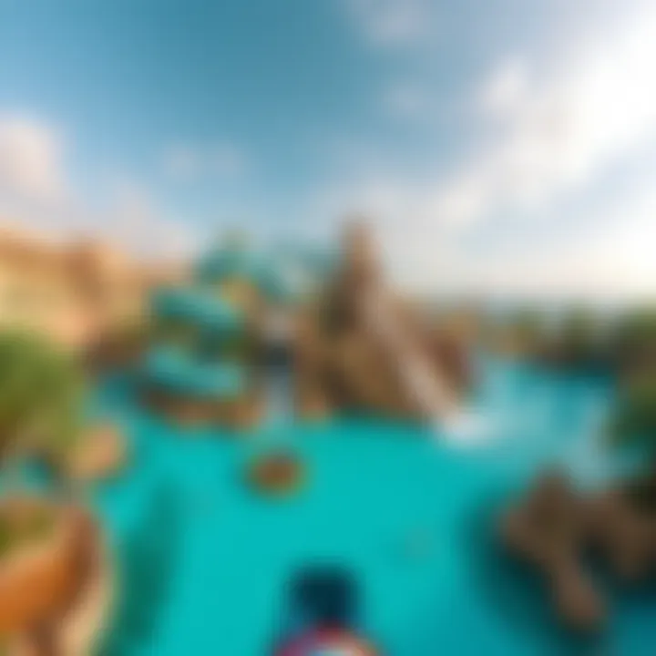 A panoramic view of the Aquaventure Waterpark showcasing its thrilling water slides and attractions