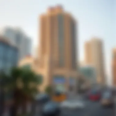 Bustling Neighborhood in Dubai View of a bustling neighborhood in Dubai known for its rentals