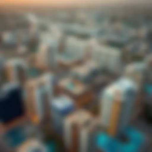 Aerial view of Dubai showcasing innovative real estate projects