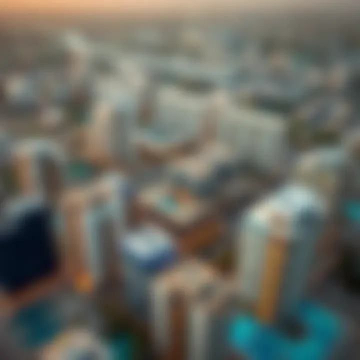 Aerial view of Dubai showcasing innovative real estate projects