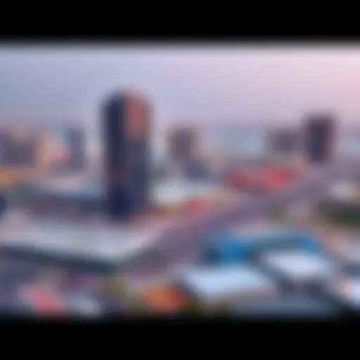 A panoramic view of Jebel Ali Industrial Area 2 showcasing modern buildings and business hubs.