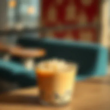 A close-up of boba pearls in a cup of tea