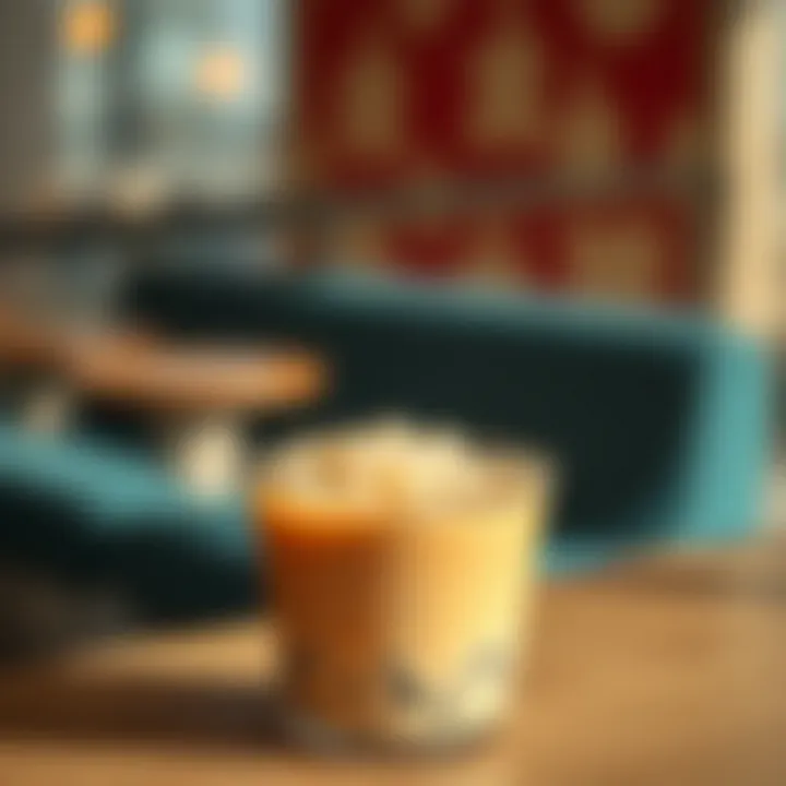 A close-up of boba pearls in a cup of tea