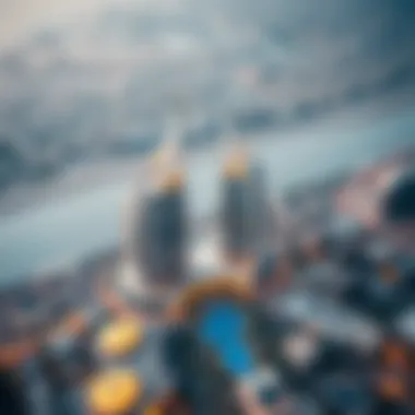 Aerial view of Burj Al-Sundus showcasing its unique architectural design