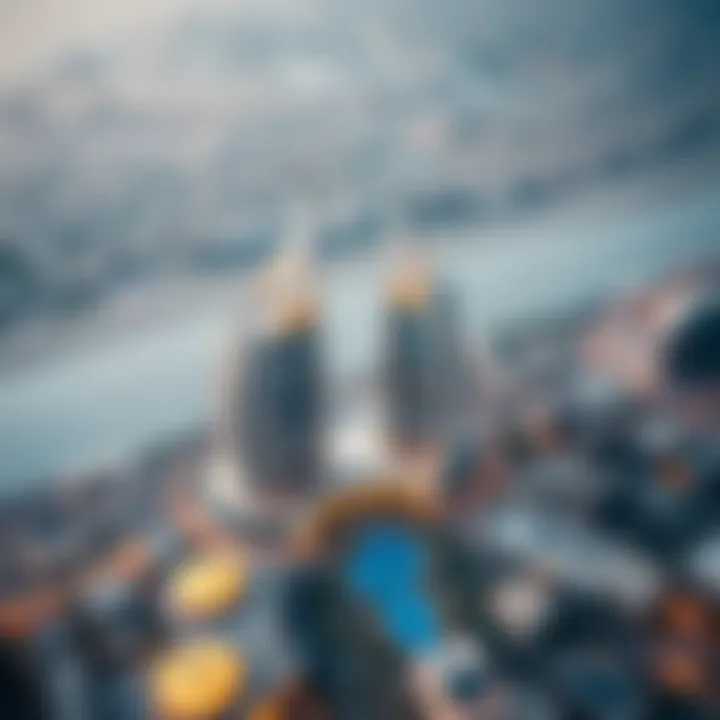 Aerial view of Burj Al-Sundus showcasing its unique architectural design