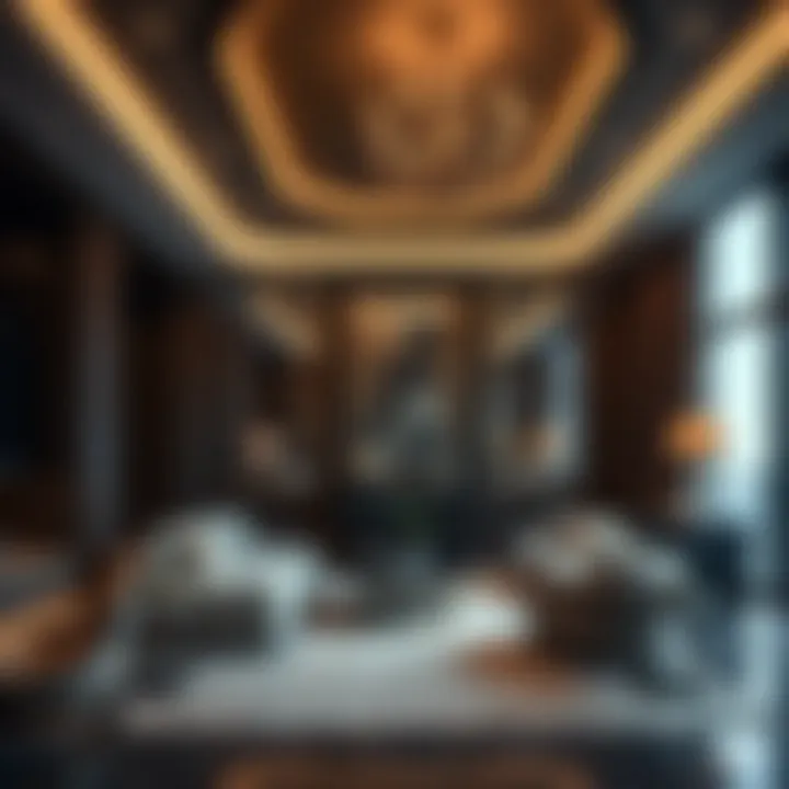 Interior design elements of برج افينيو التعاون highlighting luxury