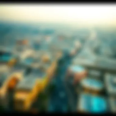 Deira's Shopping Landscape from Above Aerial view of Deira highlighting its shopping districts