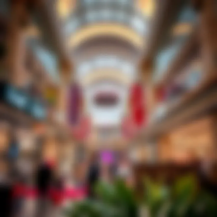 A vibrant shopping area inside دلما مول filled with diverse retail options.