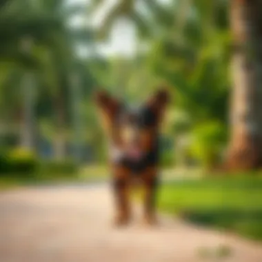 A scenic dog-friendly park in Dubai with lush greenery