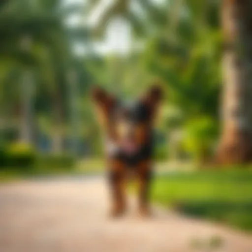 A scenic dog-friendly park in Dubai with lush greenery